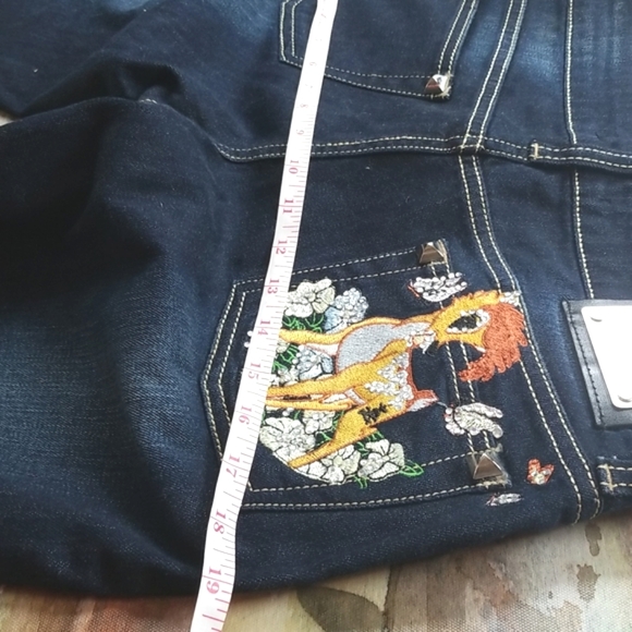 BAMBI PHILIPP PLEIN Glitzy DISNEY Patch Applique Pockets Ltd Ed Denim Jeans 29 - Picture 12 of 16